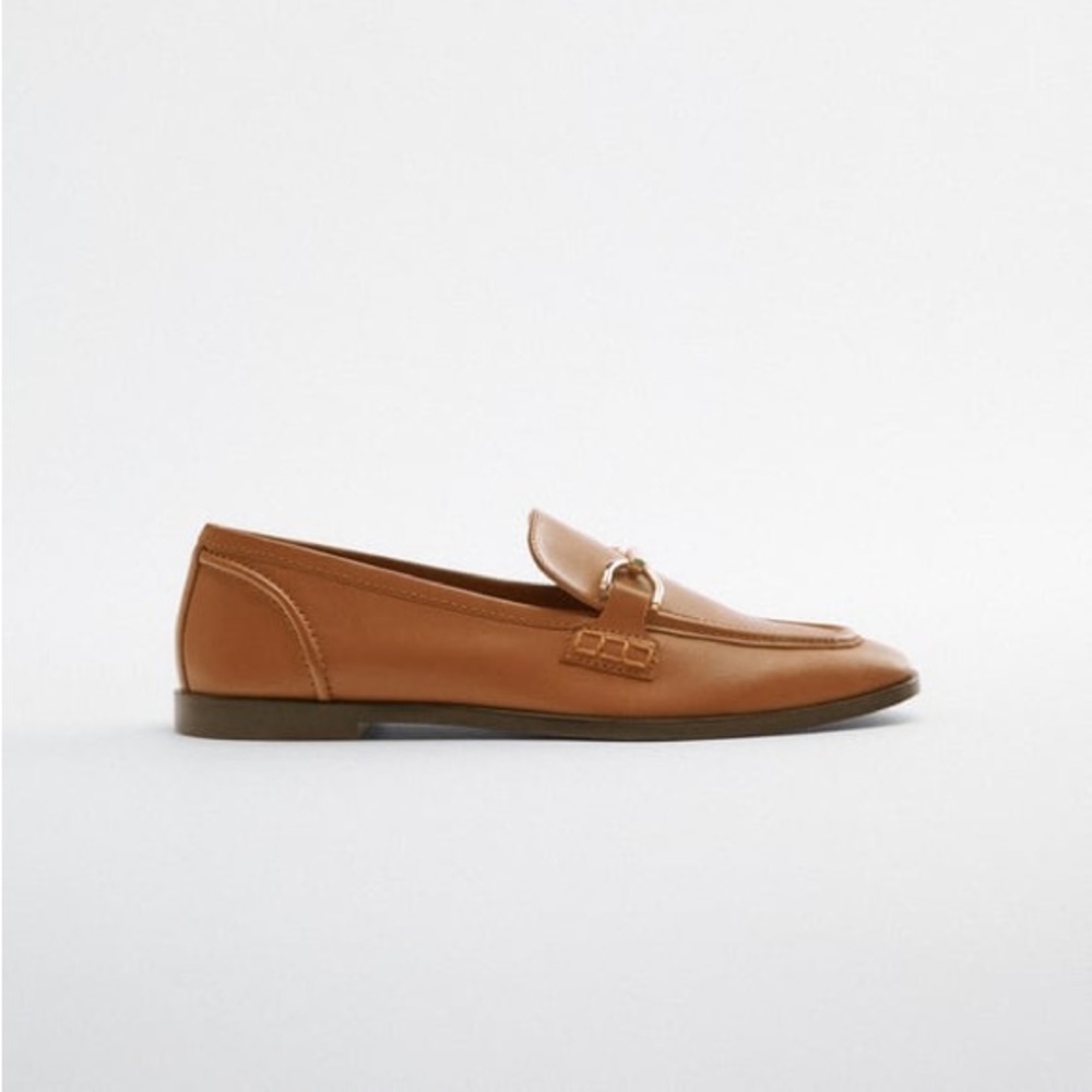 zara leather loafers